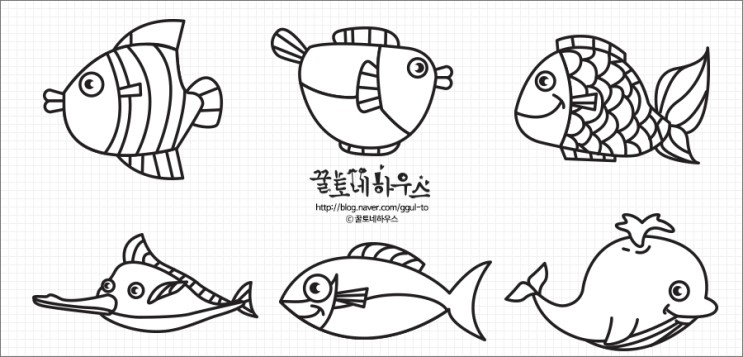 물고기 색칠공부, 물고기그림 프린트☆ : 네이버 블로그
