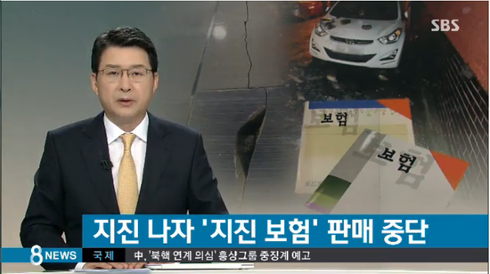 지진 계속되자…부랴부랴 '지진 보험' 판매 중단/SBS 지진 계속되자…부랴부랴 '지진 보험' 판매 중단/SBS
