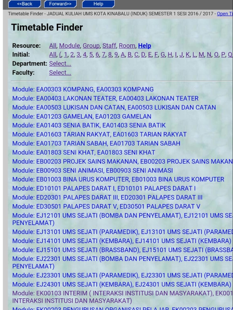 Timetable finder ums marcia mathis