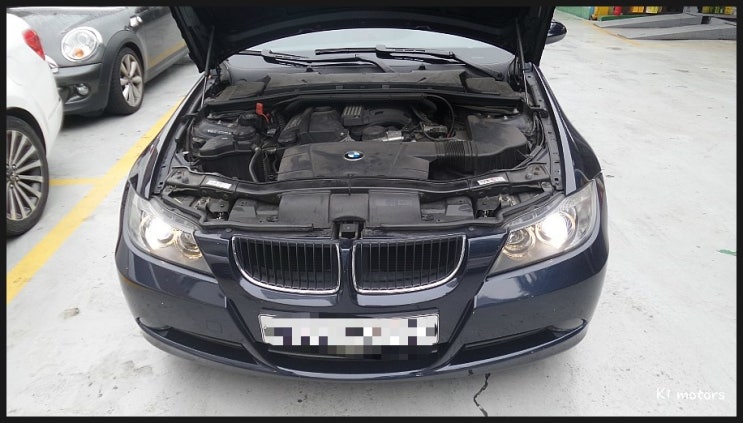  가족들과 함께타는 소중한 내차 BMW320i 엔진에서 연기가 나고 타는냄새가 나요.K1모터스 