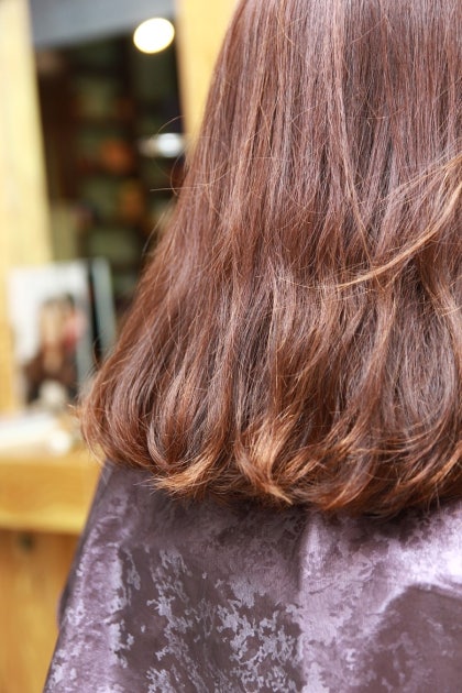 적갈색과 금발의 낮은 빛이 있는 갈색 머리