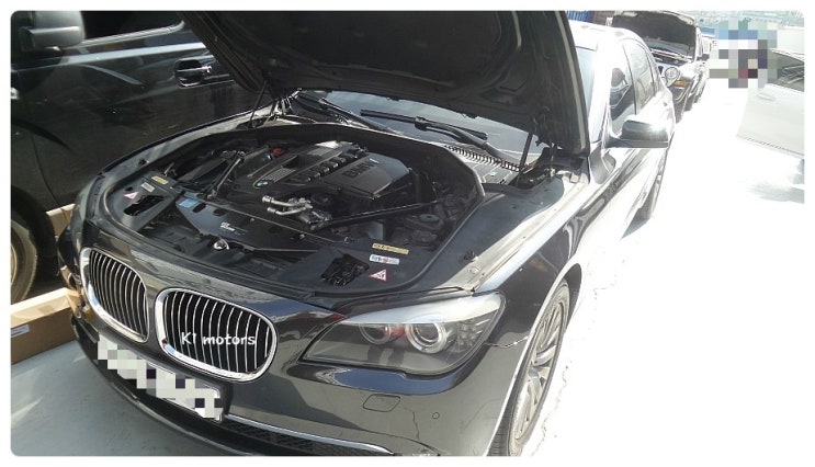 BMW 740Li 가속을 하면 엔진에서 바람빠지는 소리가나요.K1모터스 
