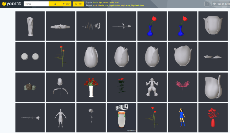  yobi3d사이트 3D로 사물을 검색