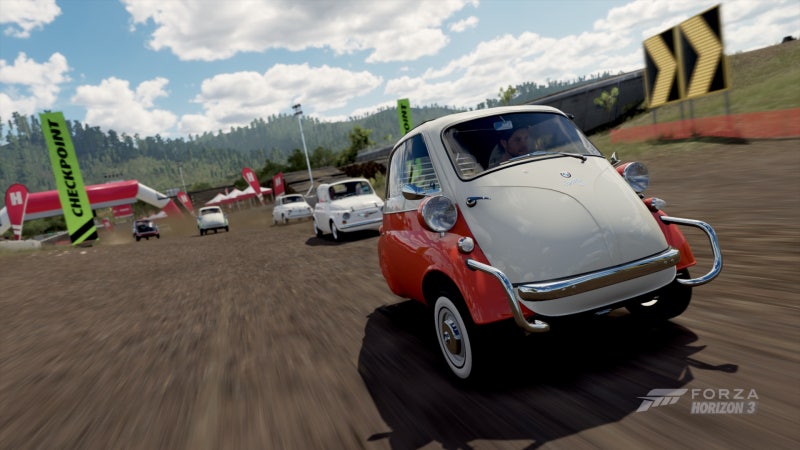 Parte da tela despixelizando em Forza Horizon 3 - Microsoft