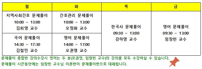  2017 간호직공무원 문제풀이반 안내 [대방열림고시학원]