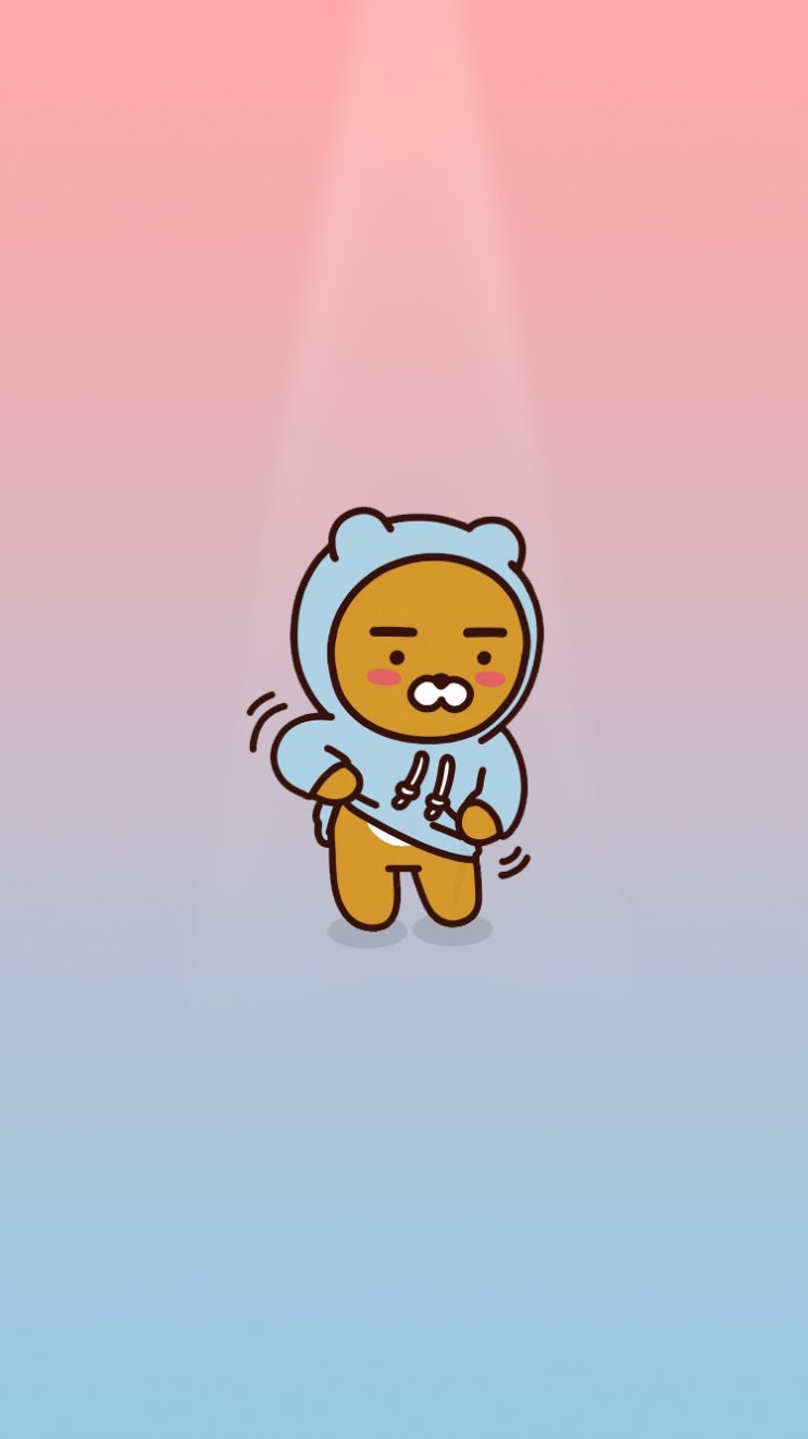 아이폰 후드 라이언 배경화면, 카카오프렌즈 캐릭터 사진 : 네이버 블로그