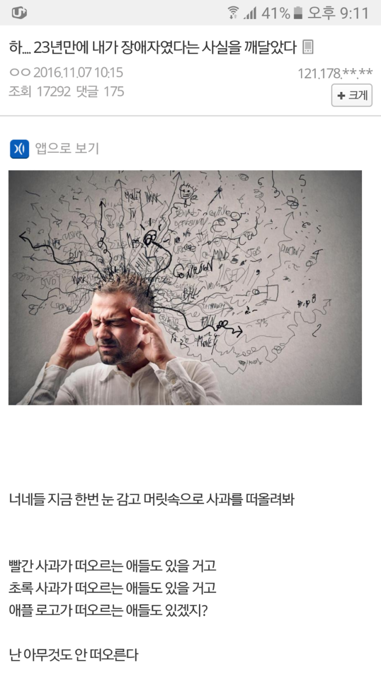 감각적인 상상과 회상을 할 수 없는 증상