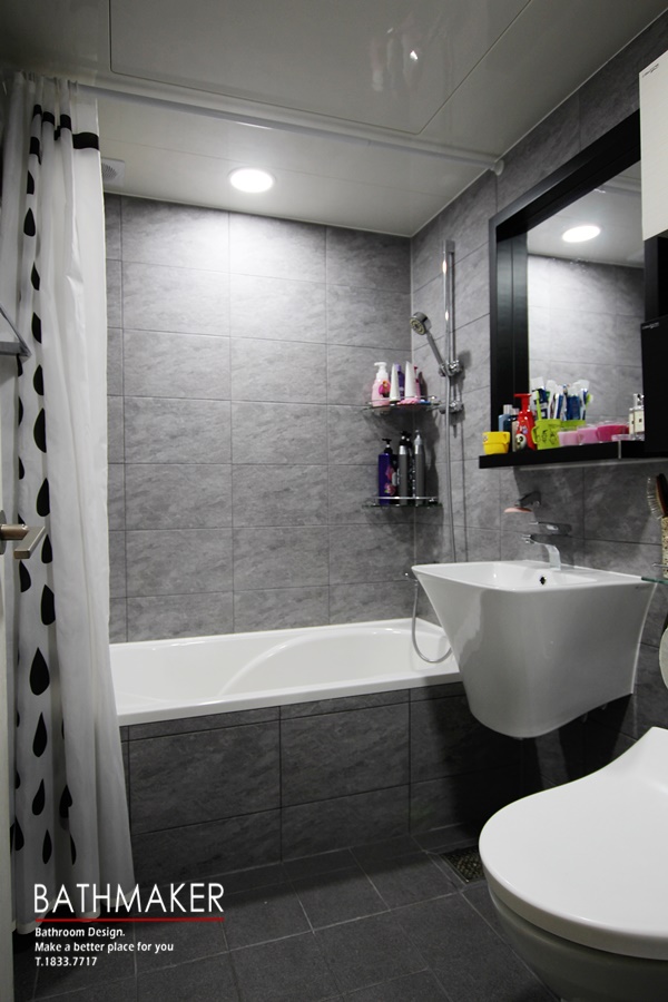 욕조 앞 타일 마감을 해준 남양주 덕소 현대아파트 욕실 인테리어, 30평대 아파트 욕실 리모델링 비용