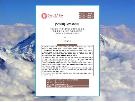  대구 정보공개서 기재사항 (이플러스창업경영연구소)
