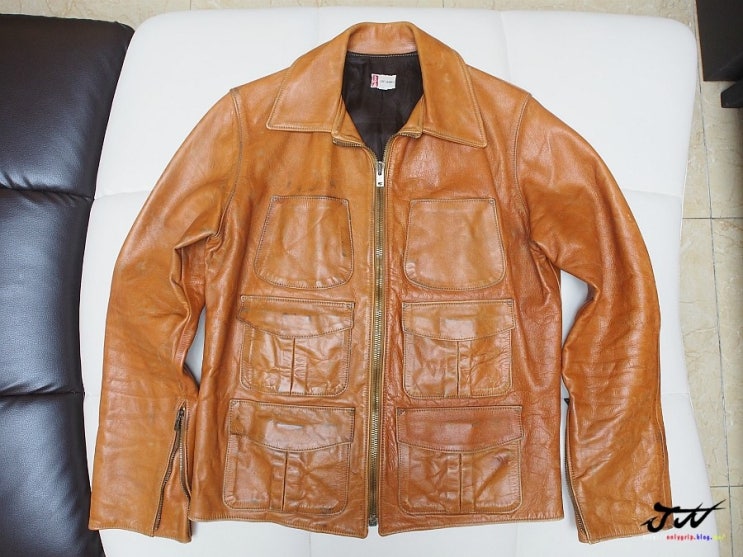  2003 LVC(MADE BY AERO LHATHER) 70s SCORCHED UP HORSEHIDE LHATHER JACKET 에어로레더 메이드 그을림 가공 말가죽 자켓