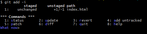 Git - add 대화식 모드 사용하기