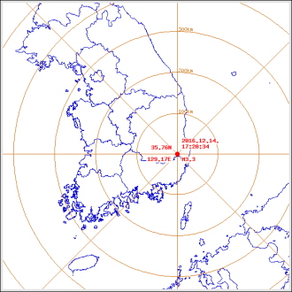  [경주 지진 속보] : 오늘 오후 5시 20분경 경주시 규모 3.3 여진 이틀만에 똑같이 또 다시 발생…경북 상주에서도 오전에 2.1 지진 발생