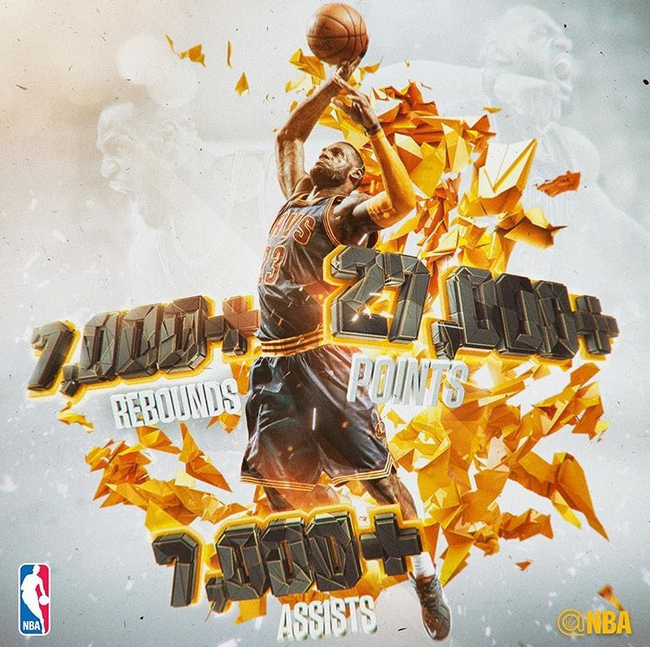  [NBA] 살아있는 전설 르브론 제임스의 대기록       (27000 득점 - 7000 리바운드 - 7000 어시스트)