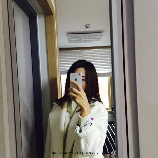 럭키슈에뜨 코트, 화이트 리본코트 아울렛 구입 ♥