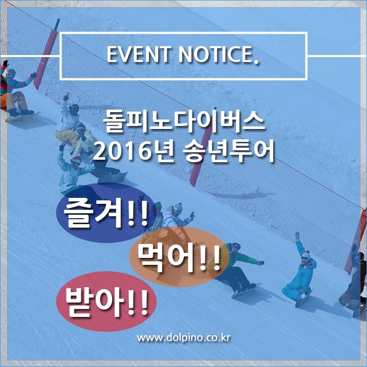 돌피노다이버스의 2016년 송년 다이빙투어에 참여하세요!!