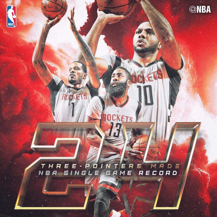  [NBA] 휴스턴(Feat. Mr. 털보), 3점슛 역사를 새로 쓰다!