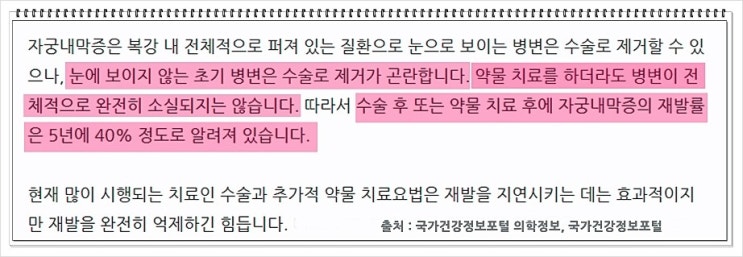 범계자궁내막증 한약 수술 후 재발 방지를 위해서는