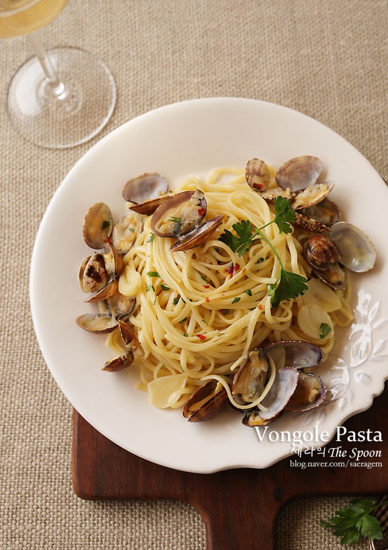 봉골레 파스타 소스 만들기 오일 파스타 마트 조개 철거 시간