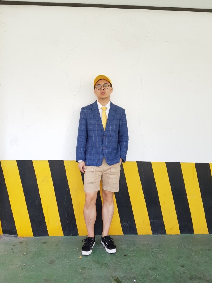  [데일리룩 #55] 스트라이프 린넨자켓 & 베이지 면바지로 댄디룩 코디하기