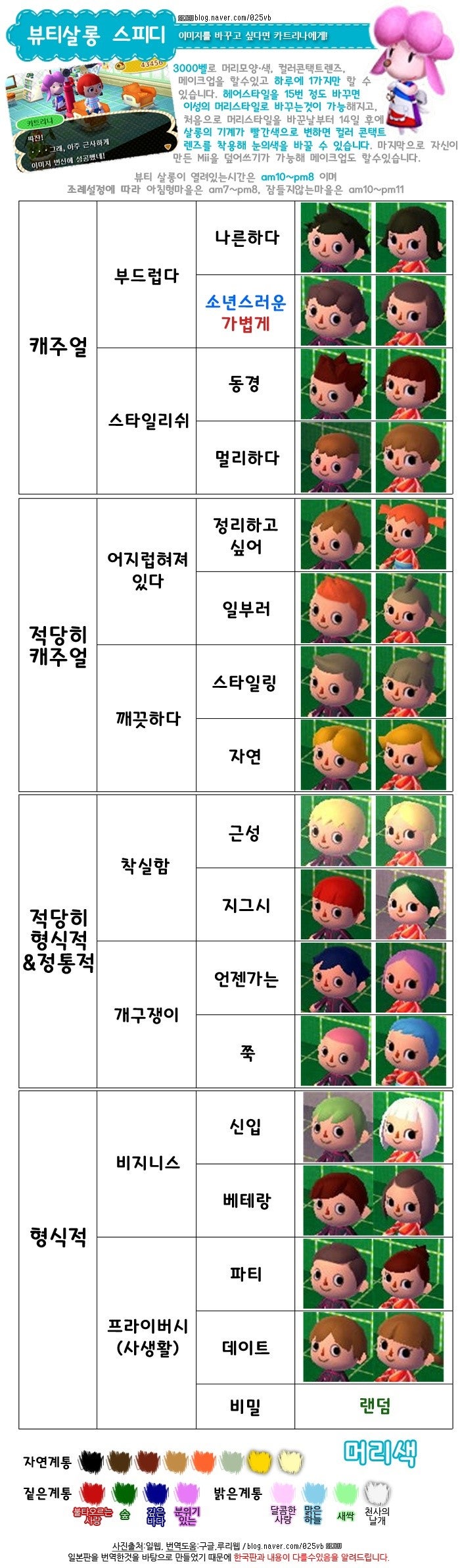튀동숲] 튀동숲 미용실/ 튀동숲 머리종류/ 튀동숲 미용실 오픈조건 : 네이버 블로그