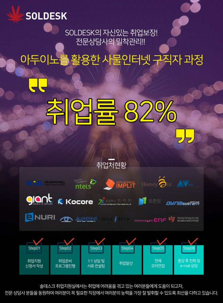  솔데스크 자바 국비지원 취업률 82%