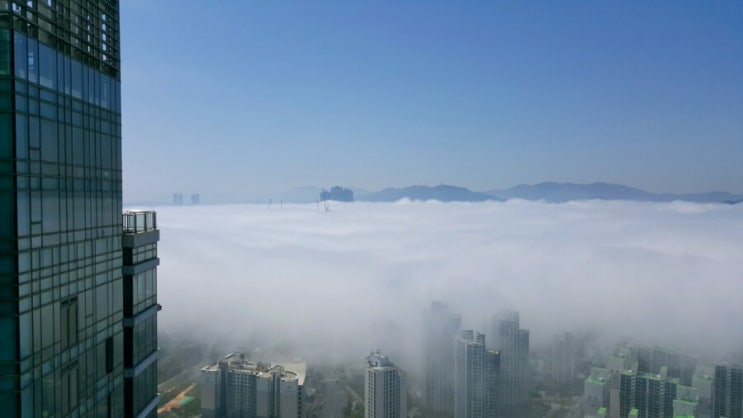  달맞이에서 본 해운대 해무