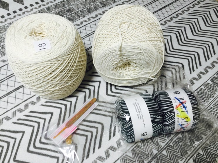 코바늘 그물백/ 네트백 뜨기 , 면콘사 구입!