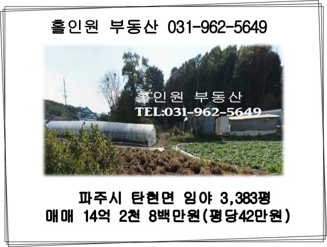  파주시 탄현면 임야 매매 (3,353평)