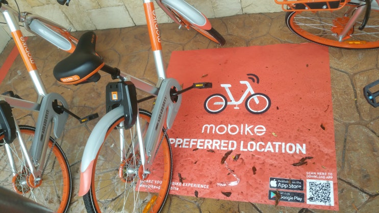 자전거 보관단에 오토바이