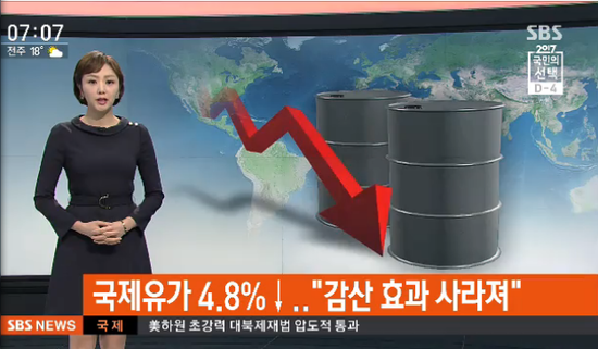 국제유가, 4.8% 크게 하락... 감산했음에도 떨어진 이유는? - SBS뉴스(주유소협회경기지회)
