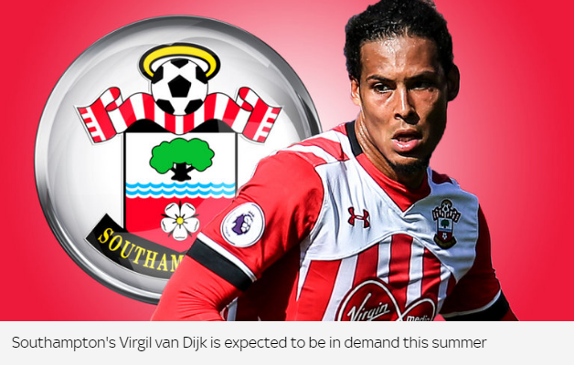  디킴스퀘어 Sky Sports 기사번역 - Is Southampton's Virgil van Dijk the man to sort out Arsenal's defence?