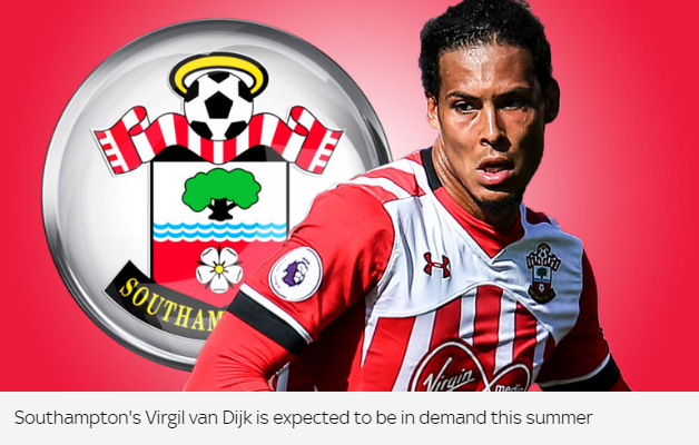 디킴스퀘어 Sky Sports 기사번역 - Is Southampton's Virgil van Dijk the man to sort out Arsenal's defence?