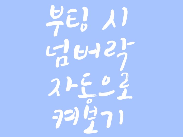  윈도우10 부팅 시 넘버락 자동으로 켜보자