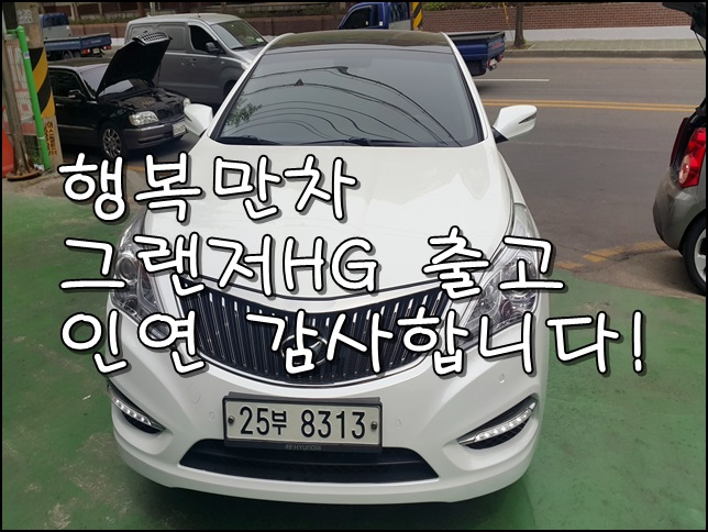  신한써니마이카 진행완료 그랜저HG중고차 출고 후기