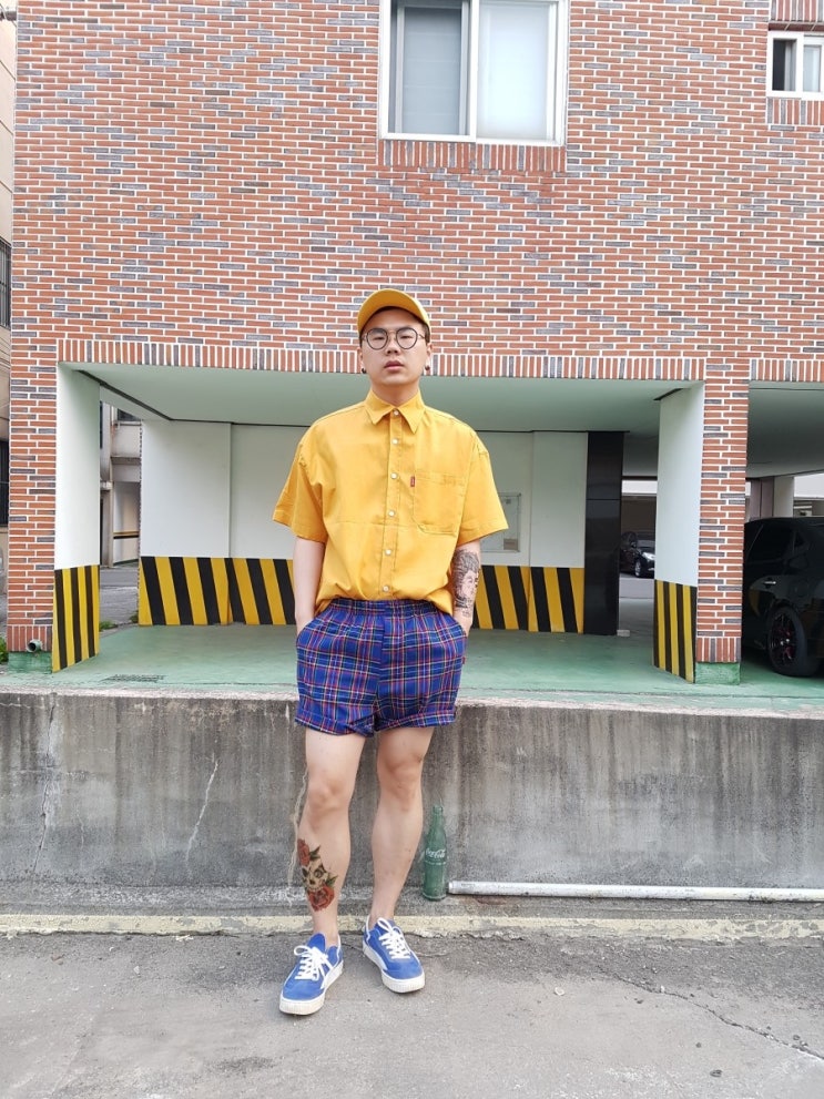  [데일리룩 #58] 노란 반팔 셔츠 , 여름 반바지 , 치스윅 코디로 스트릿룩 연출