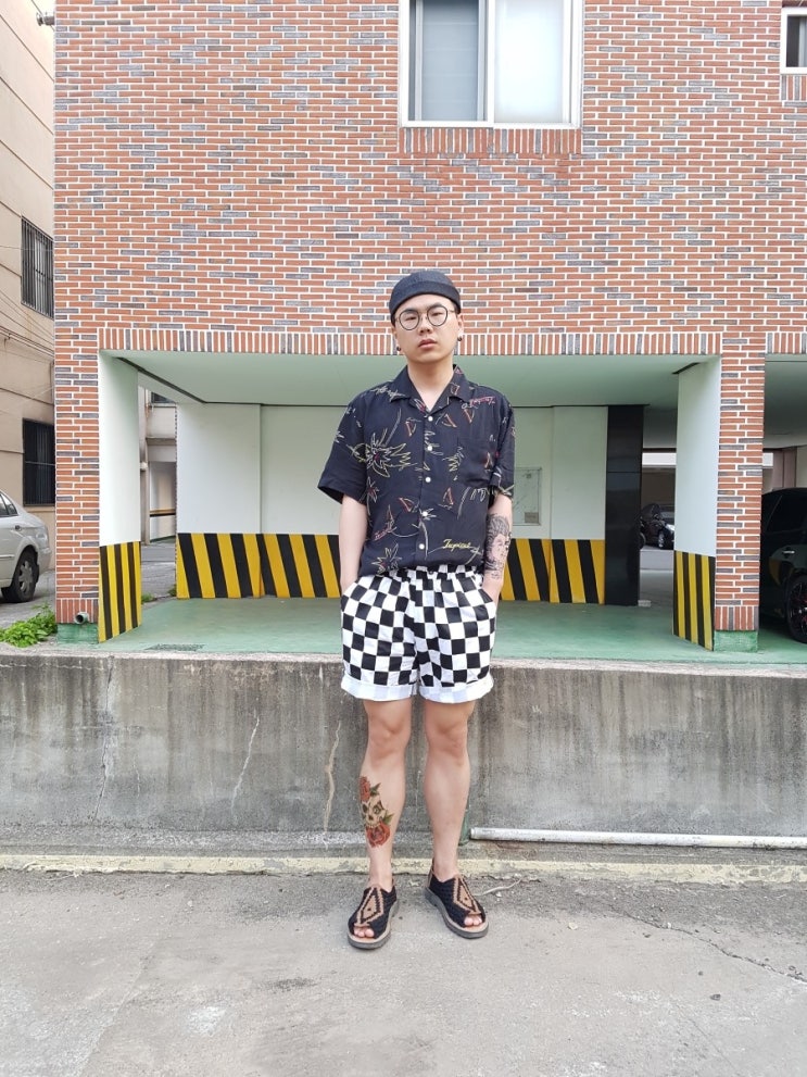  [데일리룩 #56] 여름 남방 , 체크 반바지 , 츄바스코로 스트릿룩 코디하기