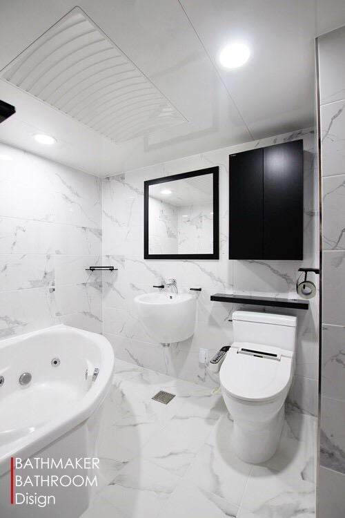 바스메이커에서 시공한 화이트 욕실 디자인 보기, 욕실인테리어, 아파트 욕실 공사