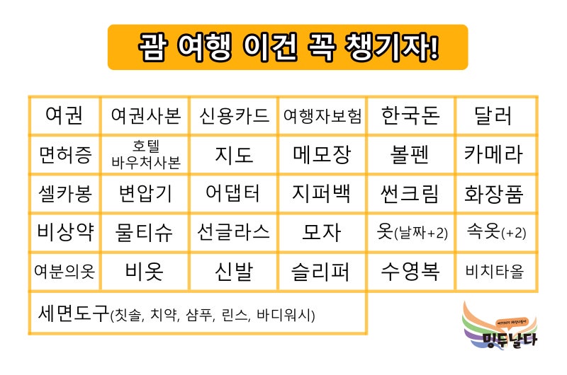 괌 여행 준비물! 체크리스트 뽑아서 체크하세요 : 네이버 블로그 괌 여행 준비물! 체크리스트 뽑아서 체크하세요 : 네이버 블로그