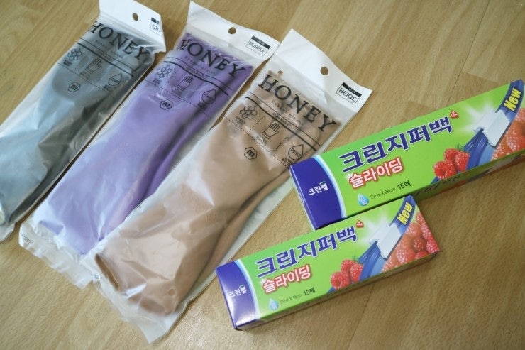 크린랩 크린지퍼백슬라이딩 활용도가 무궁무진 허니고무장갑도 주방의 뉴 잇 아이템