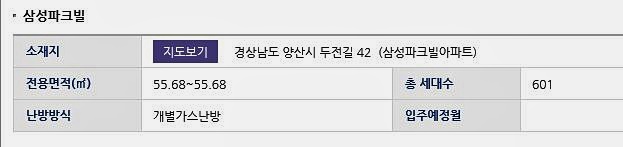  양산시 삼성파크빌 최근소식이요
