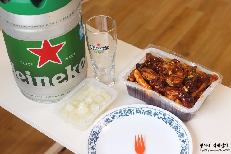  [불로만숯불바베큐 메뉴/가격] 치킨배달해서 하이네켄 5리터 케그~