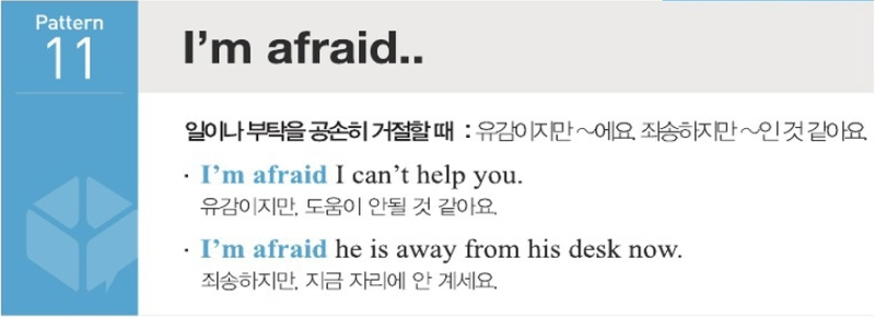 [실전영문패턴] I'm afraid : 네이버 블로그