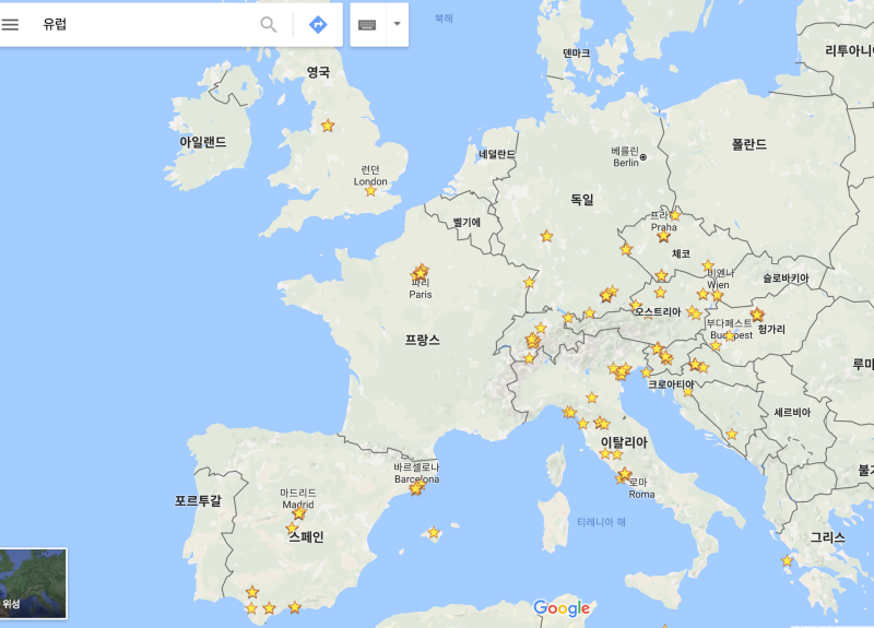 유럽지도로 알아보는 초보유럽여행 코스! : 네이버 블로그
