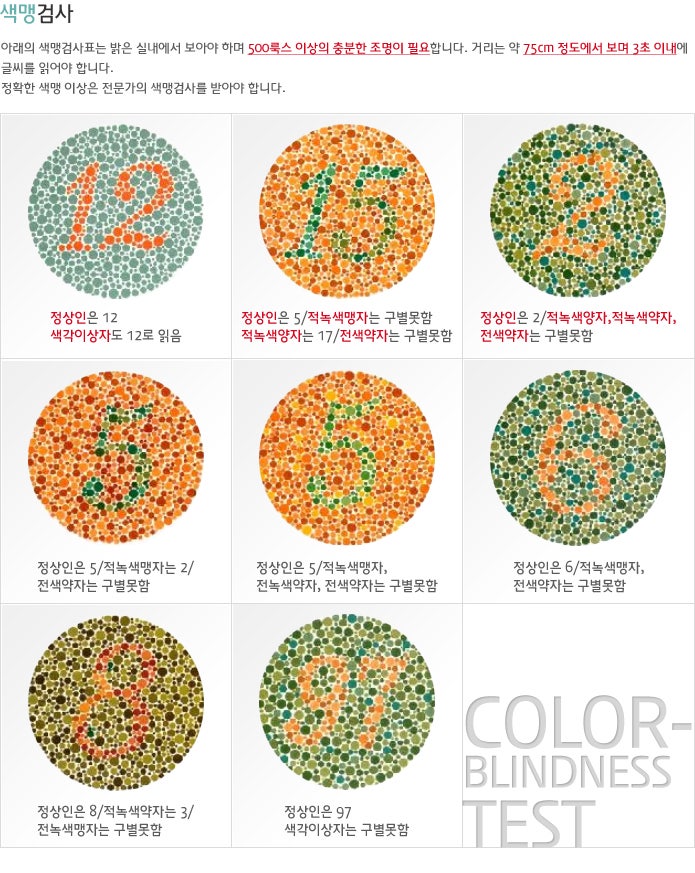색맹? 색약? 색각이상(Color Blindness)이 궁금해요~ 전주안경 : 네이버 블로그