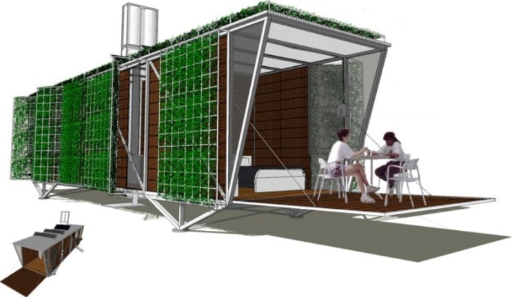 철골 구성의 모듈러주택 스마트홈 이동식주택 건축 스케일