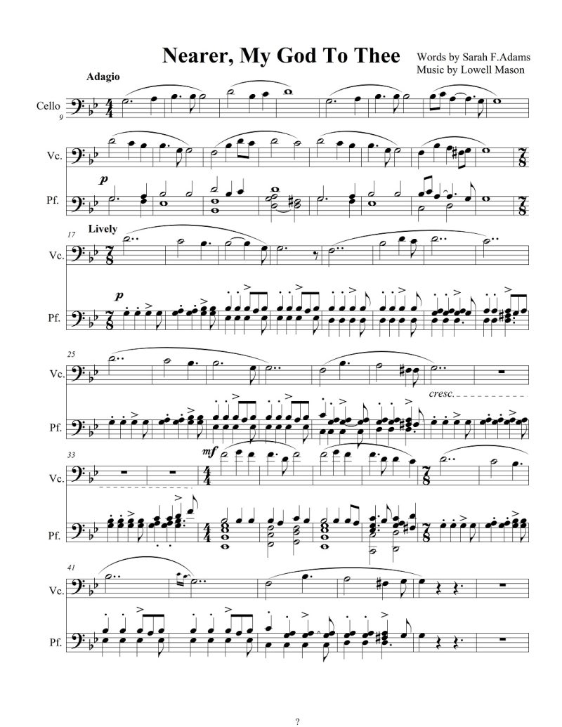 내 주를 가까이 Nearer, My God, to Thee(The Piano Guys)/첼로와 피아노 악보 : 네이버 블로그 내 주를 가까이 Nearer, My God, To Thee(The Piano Guys)/첼로와 피아노 악보 : 네이버 블로그