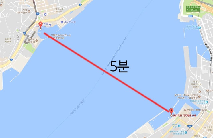 [부관훼리여행 준비] 시모노세키-가라토시장-쵸후-모지노 이동 경로