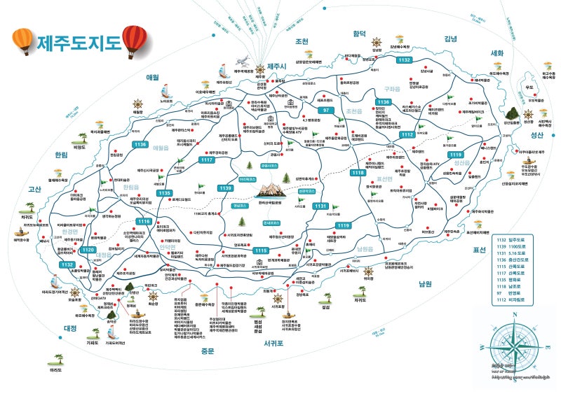 제주도 관광지도 / 테마별 지도 크게보기 (다운) : 네이버 블로그