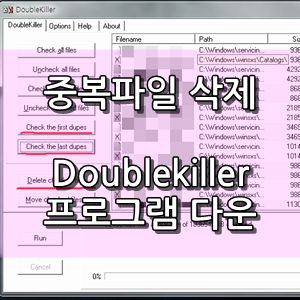 중복파일 삭제(DoubleKiller 중복파일 제거 )