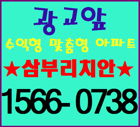 투자가치 높은 소형 아파트 광교 삼부리치안